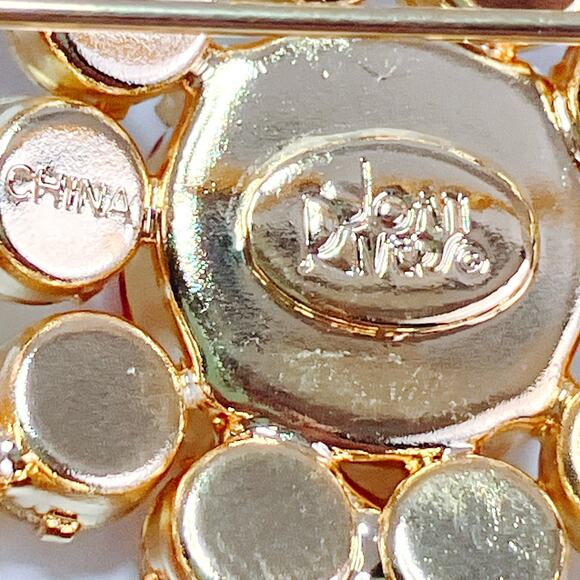 VTG  Signed Joan Rivers Fall Autumn Colorful Brooch Amber Rhinestone Sparkling - Picture 9 of 12